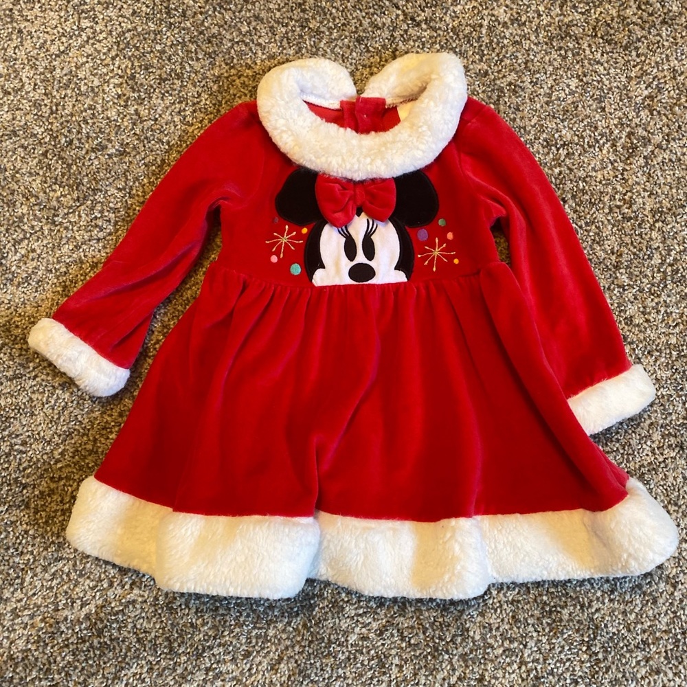 Disney Minnie Mouse Christmas Dress 12-18 Months